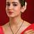 Gold plated kundan green stone mangalsutra