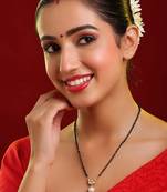 Gold plated kundan white stone mangalsutra