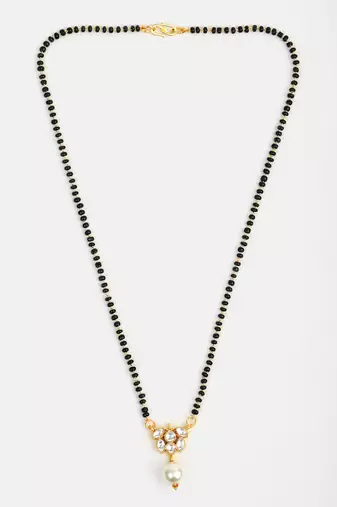 Gold plated kundan white stone mangalsutra