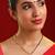 Gold plated kundan beaded white stones chain mangalsutra