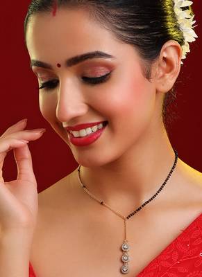 Gold plated kundan mangalsutra 1