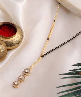Gold plated kundan mangalsutra 3