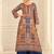 Navy blue crepe silk blend printed suit set