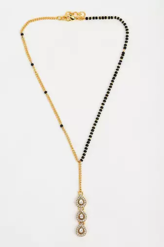 Gold plated kundan mangalsutra