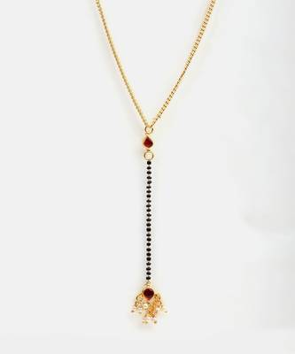 Gold plated kundan red stone mangalsutra 2