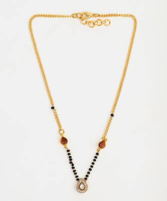Gold plated kundan chain mangalsutra 3
