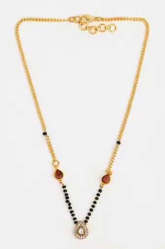 Gold plated kundan chain mangalsutra