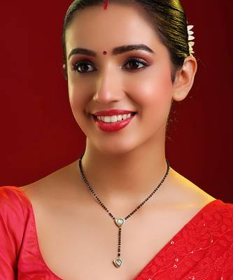 Gold plated kundan green mangalsutra 1