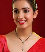 Gold plated kundan green mangalsutra