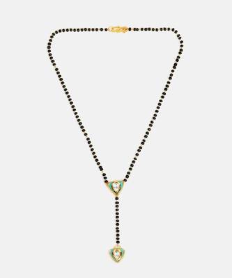 Gold plated kundan green mangalsutra 3