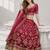 MAROON SEQUINS & EMBROIDERED ART SILK FESTIVAL LEHENGA CHOLI SET