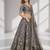 GREY SEQUINS & EMBROIDERED ART SILK FESTIVAL LEHENGA CHOLI SET