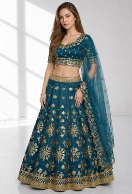 RAMA SEQUINS & EMBROIDERED ART SILK FESTIVAL LEHENGA CHOLI SET 1