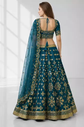 RAMA SEQUINS & EMBROIDERED ART SILK FESTIVAL LEHENGA CHOLI SET