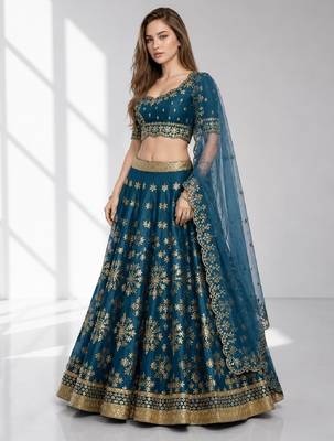 RAMA SEQUINS & EMBROIDERED ART SILK FESTIVAL LEHENGA CHOLI SET 3