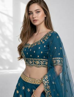 RAMA SEQUINS & EMBROIDERED ART SILK FESTIVAL LEHENGA CHOLI SET 5