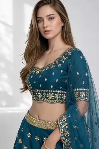 RAMA SEQUINS & EMBROIDERED ART SILK FESTIVAL LEHENGA CHOLI SET