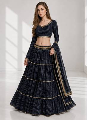 BLACK LERIYA GEORGETTE FESTIVAL LEHENGA CHOLI SET 1