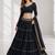 BLACK LERIYA GEORGETTE FESTIVAL LEHENGA CHOLI SET