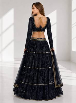 BLACK LERIYA GEORGETTE FESTIVAL LEHENGA CHOLI SET 2