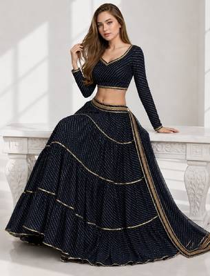 BLACK LERIYA GEORGETTE FESTIVAL LEHENGA CHOLI SET 4