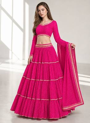 PINK LERIYA GEORGETTE FESTIVAL LEHENGA CHOLI SET 1