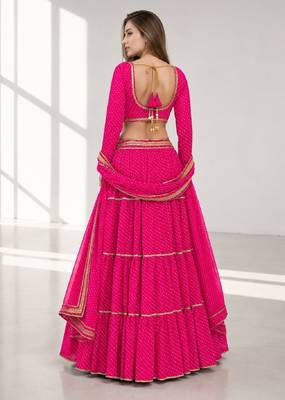 PINK LERIYA GEORGETTE FESTIVAL LEHENGA CHOLI SET 2