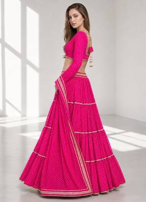 PINK LERIYA GEORGETTE FESTIVAL LEHENGA CHOLI SET 3