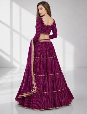PURPLE LERIYA GEORGETTE FESTIVAL LEHENGA CHOLI SET 2
