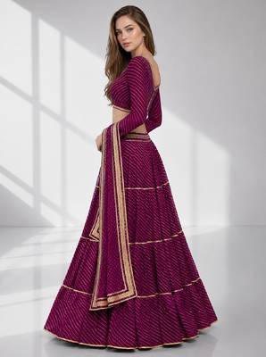 PURPLE LERIYA GEORGETTE FESTIVAL LEHENGA CHOLI SET 3