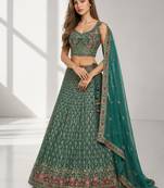 BLUE LERIYA GEORGETTE GEORGETTE WEDDING & PARTY WEAR FESTIVAL LEHENGA CHOLI SET