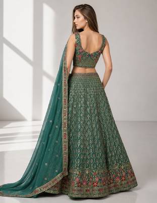 BLUE LERIYA GEORGETTE GEORGETTE WEDDING & PARTY WEAR FESTIVAL LEHENGA CHOLI SET 2