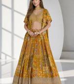 SKY SEQUINS & EMBROIDERED CHINNON FESTIVAL LEHENGA CHOLI SET FOR WOMEN'S