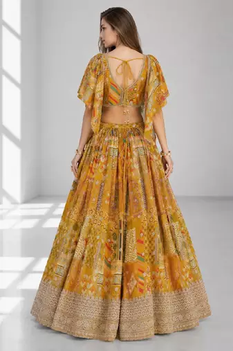 SKY SEQUINS & EMBROIDERED CHINNON FESTIVAL LEHENGA CHOLI SET FOR WOMEN'S