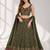 GREEN SEQUINS & EMBROIDERED GEORGETTE FESTIVAL LEHENGA CHOLI SET