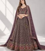 LIGHT PURPLE SEQUINS & EMBROIDERED GEORGETTE FESTIVAL LEHENGA CHOLI SET