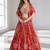 RED SEQUINS & EMBROIDERED CHINNON FESTIVAL LEHENGA CHOLI SET