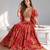 RED SEQUINS & EMBROIDERED CHINNON FESTIVAL LEHENGA CHOLI SET