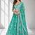 BLUE SEQUINS & EMBROIDERED DIGITAL PRINT ORGANZA FESTIVAL LEHENGA CHOLI SET