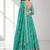 BLUE SEQUINS & EMBROIDERED DIGITAL PRINT ORGANZA FESTIVAL LEHENGA CHOLI SET