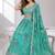 BLUE SEQUINS & EMBROIDERED DIGITAL PRINT ORGANZA FESTIVAL LEHENGA CHOLI SET
