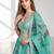 BLUE SEQUINS & EMBROIDERED DIGITAL PRINT ORGANZA FESTIVAL LEHENGA CHOLI SET