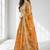 ORANGE SEQUINS & EMBROIDERED DIGITAL PRINT ORGANZA FESTIVAL LEHENGA CHOLI SET