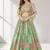 GREEN SEQUINS & EMBROIDERED CHINNON FESTIVAL LEHENGA CHOLI SET