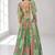 GREEN SEQUINS & EMBROIDERED CHINNON FESTIVAL LEHENGA CHOLI SET
