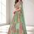 GREEN SEQUINS & EMBROIDERED CHINNON FESTIVAL LEHENGA CHOLI SET