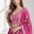 PINK SEQUINS & EMBROIDERED DIGITAL PRINT ORGANZA FESTIVAL LEHENGA CHOLI SET