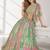 GREEN SEQUINS & EMBROIDERED CHINNON FESTIVAL LEHENGA CHOLI SET