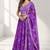 PURPLE SEQUINS & EMBROIDERED DIGITAL PRINT ORGANZA FESTIVAL LEHENGA CHOLI SET