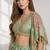 GREEN SEQUINS & EMBROIDERED CHINNON FESTIVAL LEHENGA CHOLI SET